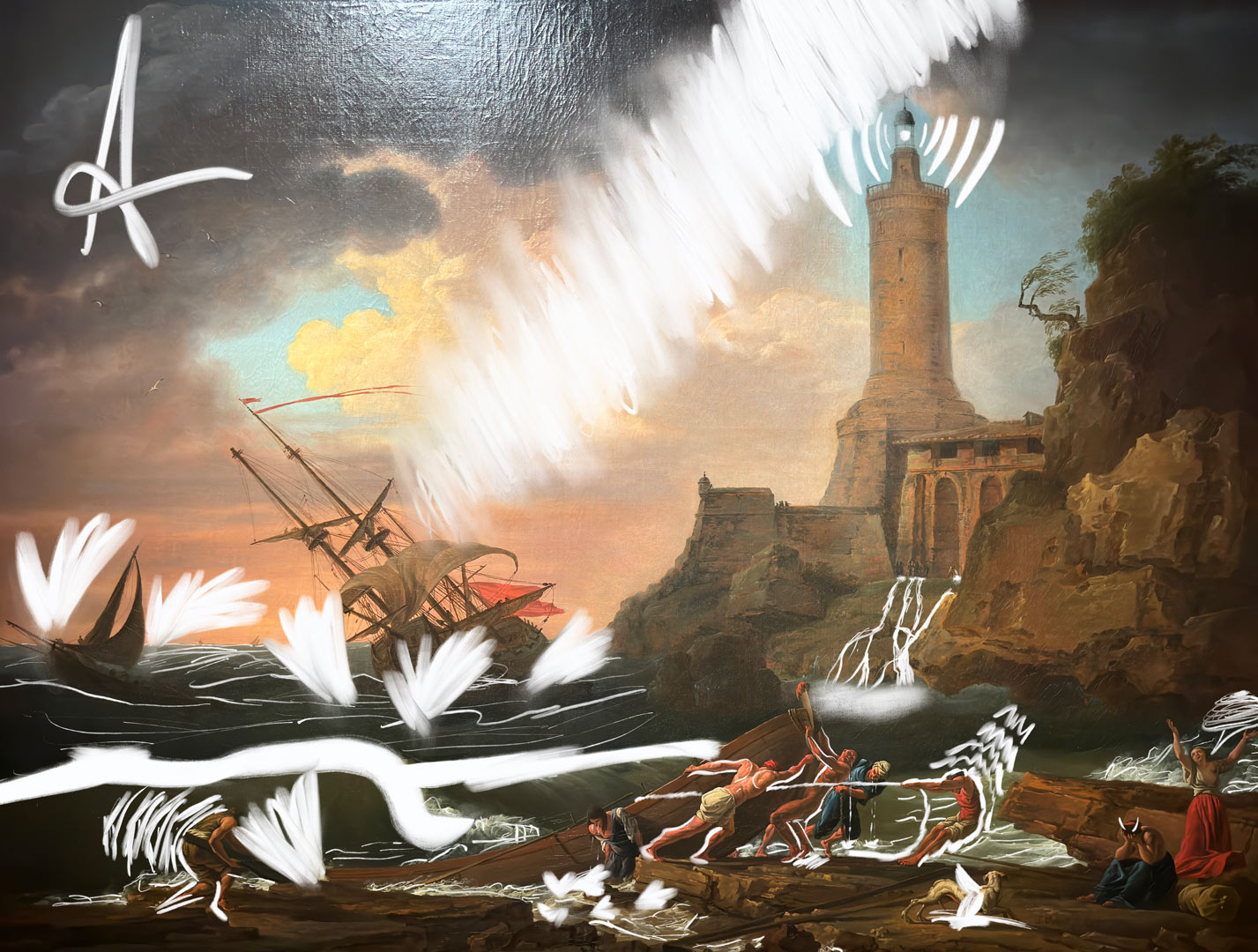 fortitude : a photo taken in a museum in Luxembourg and a drawning on procreate